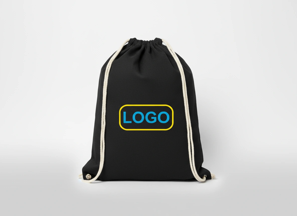 Turnbeutel mit Logo als Werbeartikel, Beispielmotiv für individuell bedruckte Gymbags