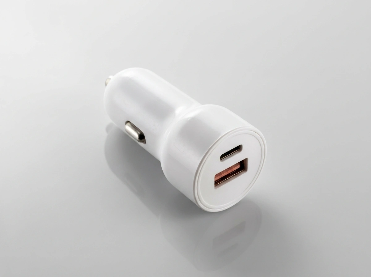 USB-C Auto-Ladegeräte bedrucken mit Logo für moderne Technikwerbung