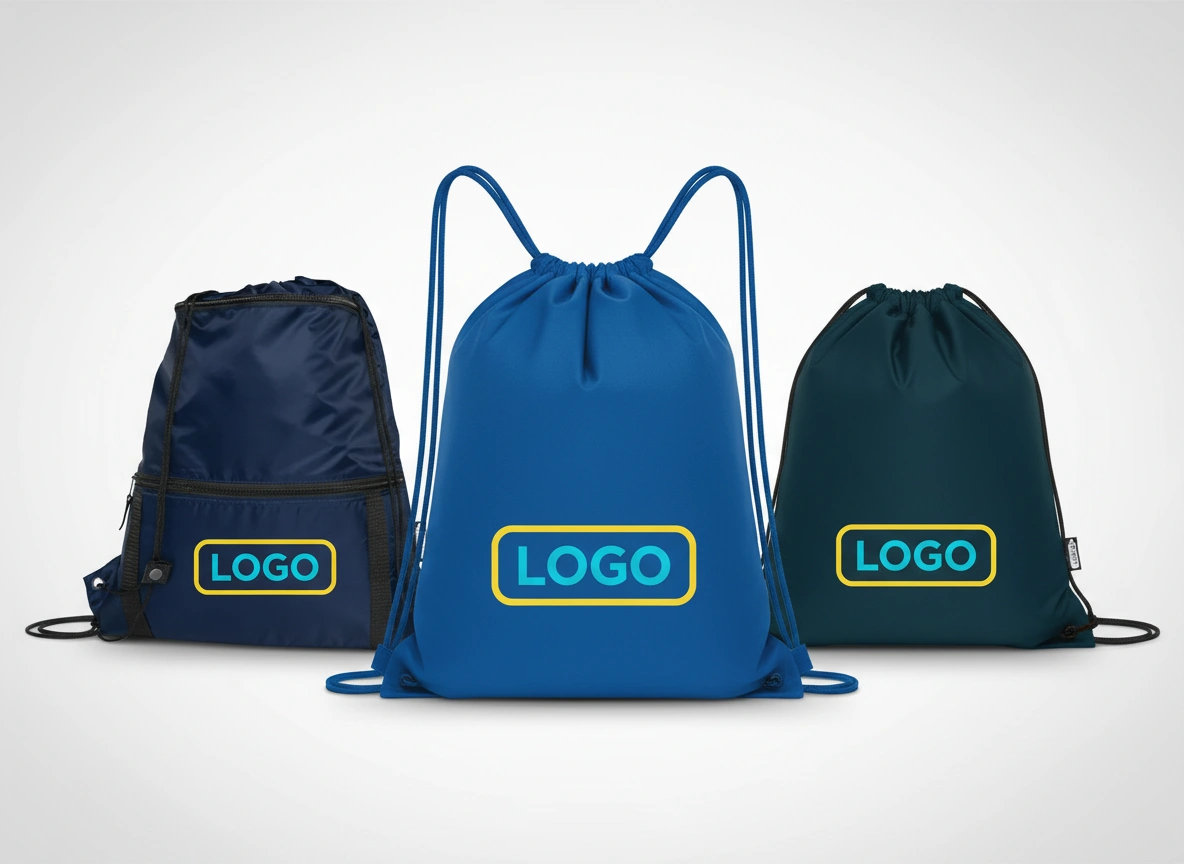 Turnbeutel bedrucken lassen mit Logo, moderner Gymbag als Werbeartikel für Unternehmen