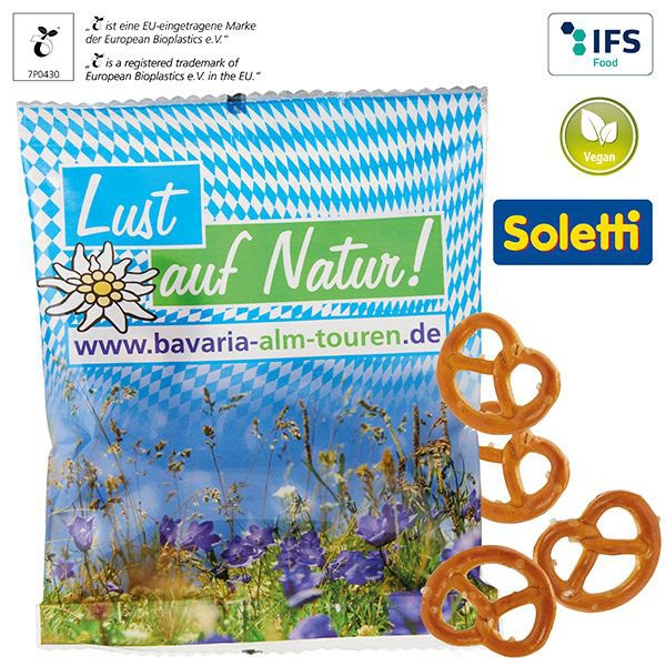 Mini Brezeln in kompostierbarem Tütchen