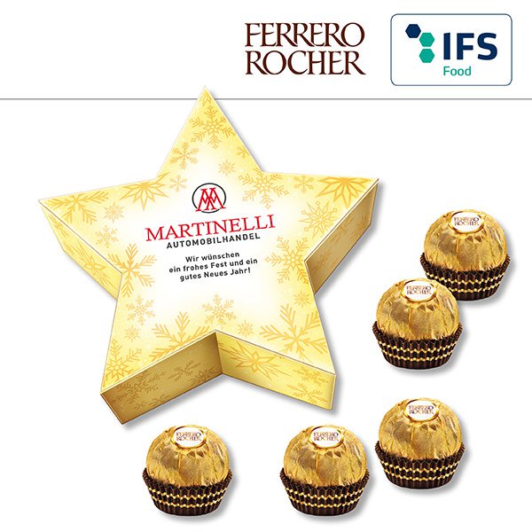 Ferrero Geschenkbox Stern mit Ferrero Rocher