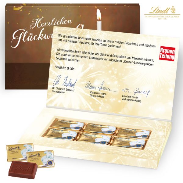 Schokotäfelchen in Präsentbox