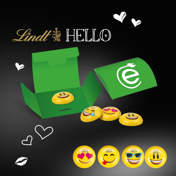 Werbebriefchen mit Lindt HELLO Mini Emoti