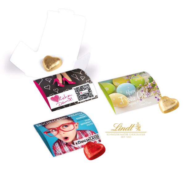 Werbebriefchen mit Schokoladenherzen von Lindt