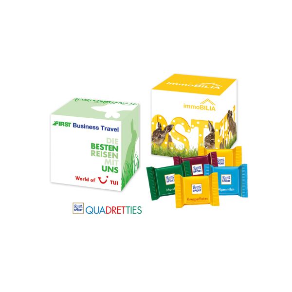 Werbewürfel mit Ritter SPORT Quadretties