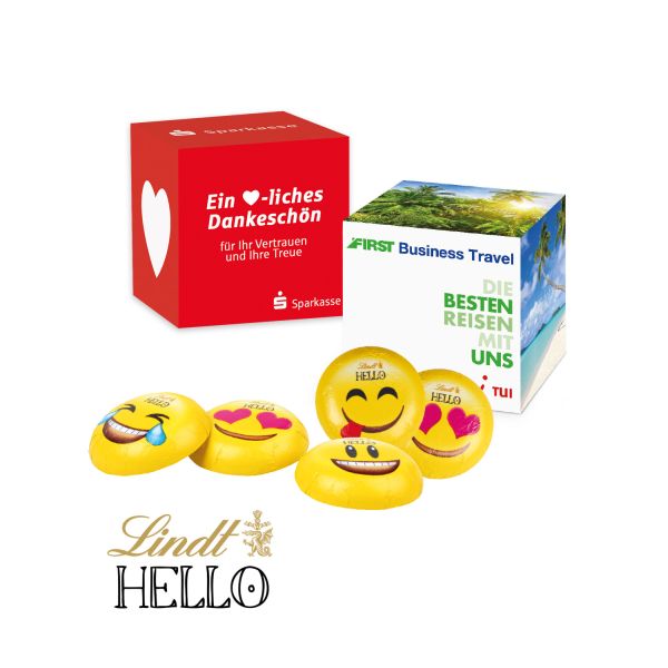 Werbewürfel mit süßer Füllung - HELLO Mini Emoti
