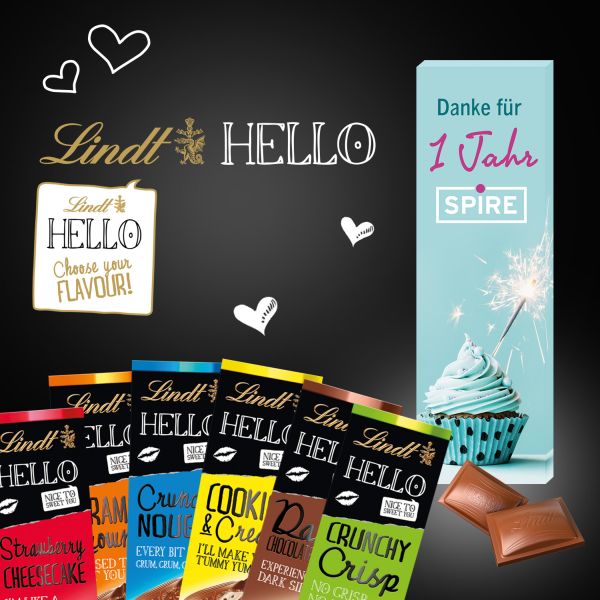 Lindt Schokotäfelchen „Excellence“ mit Werbebanderole