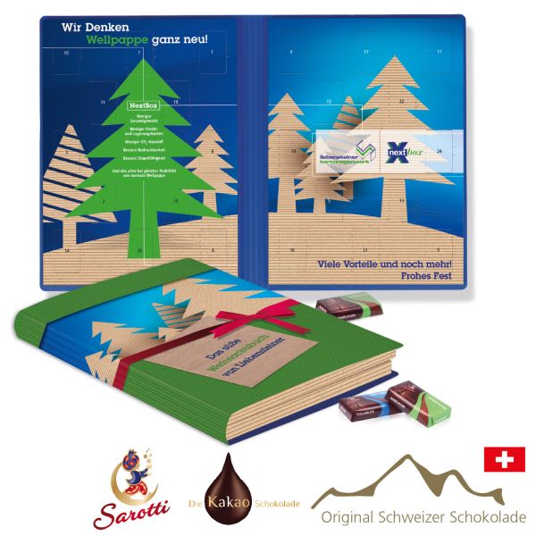 Adventskalender „Weihnachtsbuch“ mit Schokotäfelchen von Sarotti