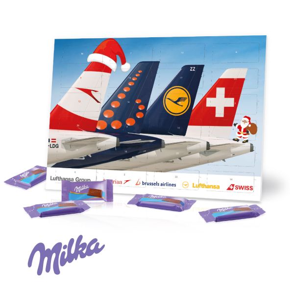 Adventskalender mit Milka Schokolade (Tischkalender)