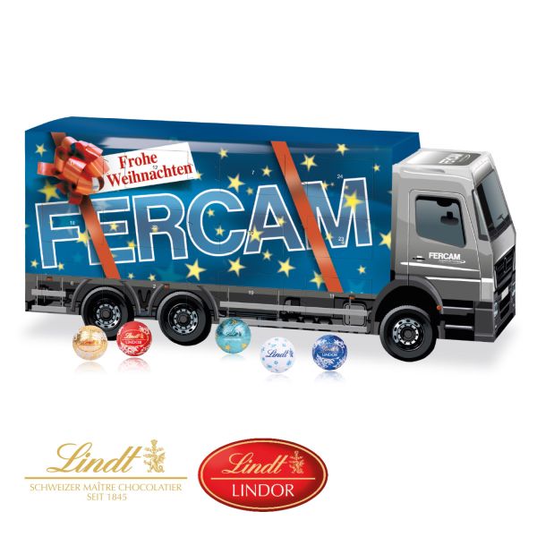 3D Adventskalender „LKW“ mit Lindt & Sprüngli