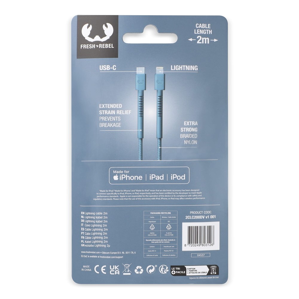 2ULC200 | Fresh 'n Rebel USB-C zu Apple Lightning Kabel 2.0m
