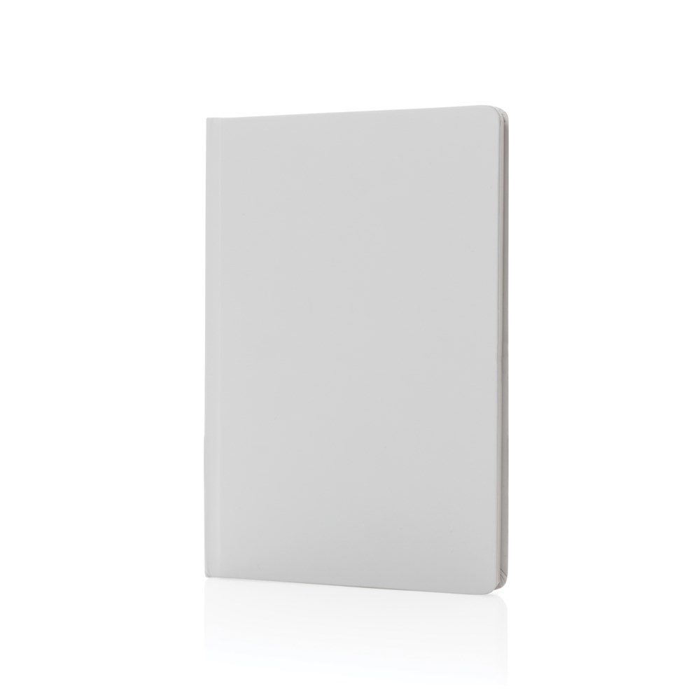 A5 Impact Steinpaper Hardcover Notizbuch - weiß (± PMS White)