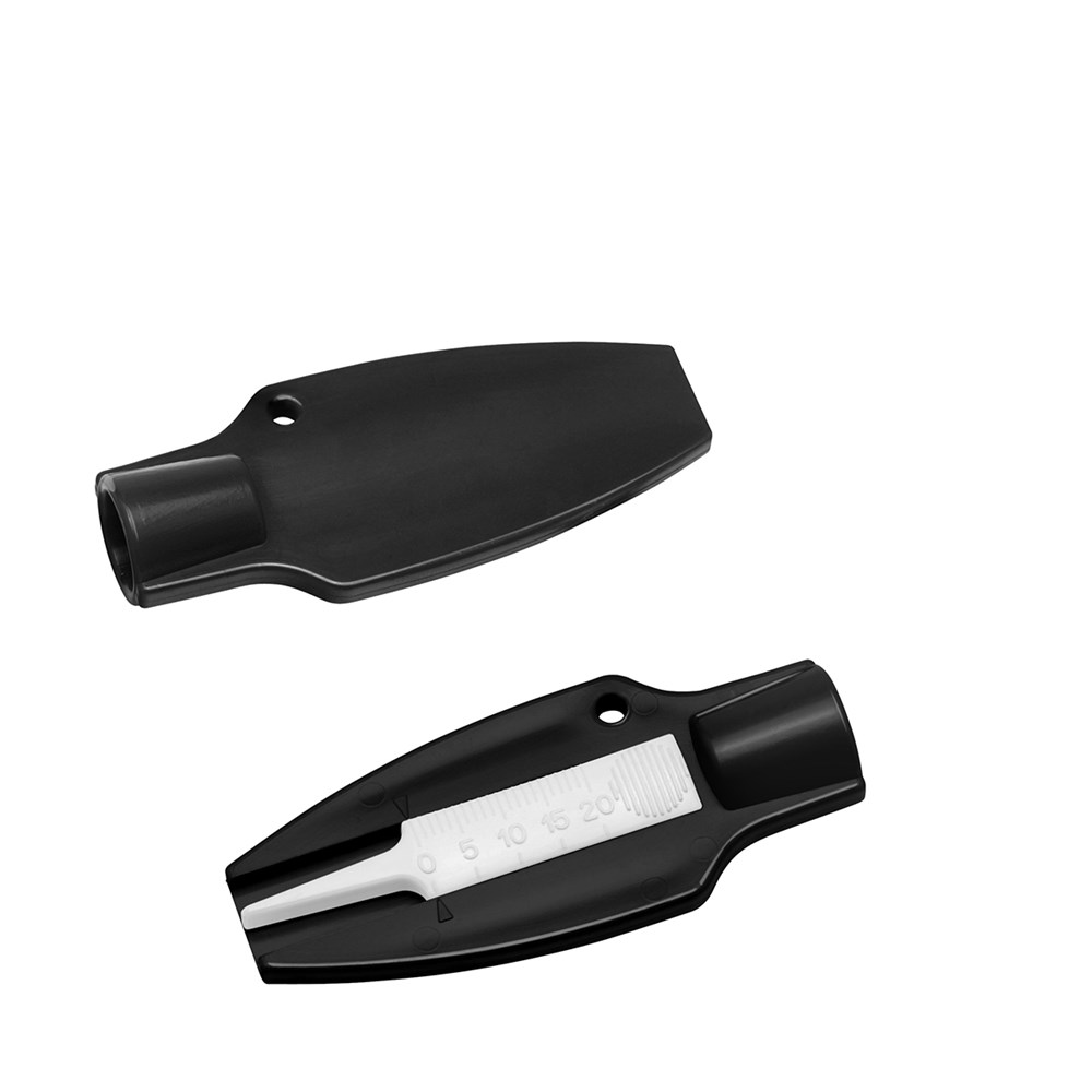 Reifenprofiltiefenmesser mit Ventilkappendreher - schwarz/weiß