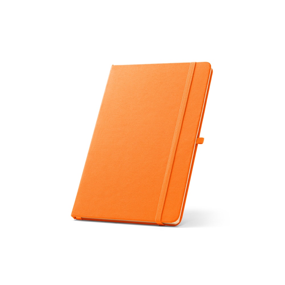 ANNE. A5 Notizbuch aus recyceltem Polyester (100% rPET) mit linierten Seiten - orange