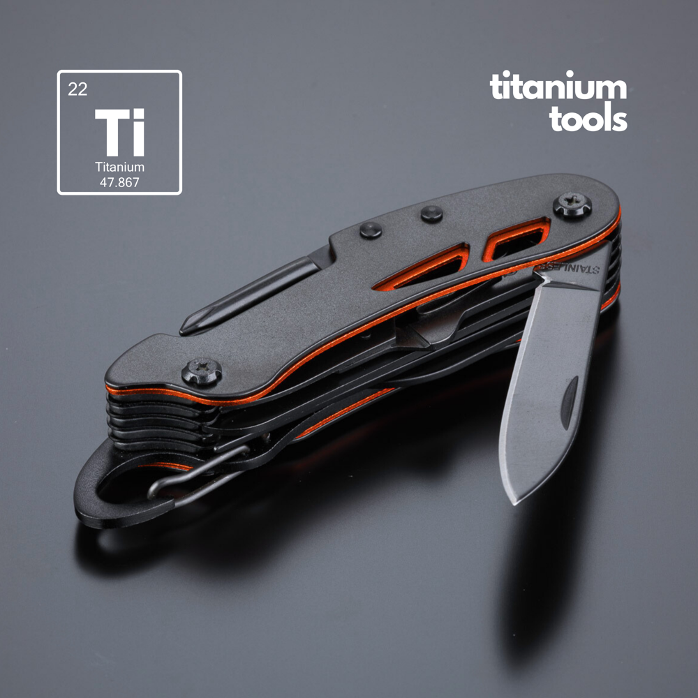 Optima stahl-taschenmesser mit titanbeschichtung - orange