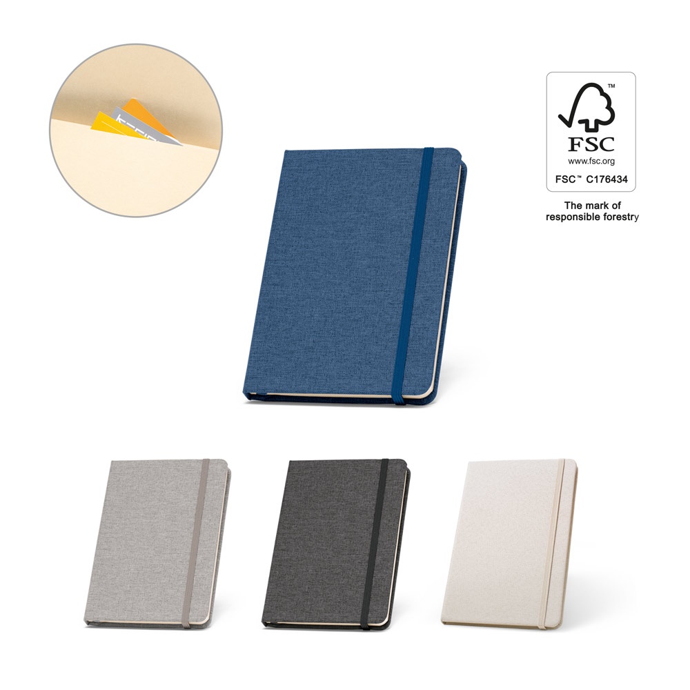 BOYD. A5 Notizbuch aus recyceltem Polyester (100% rPET) mit linierten Blättern