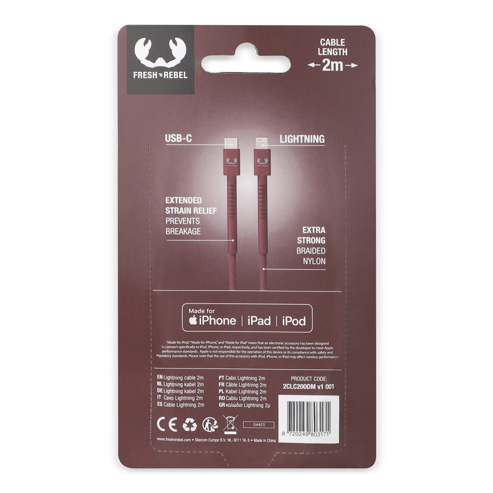 2ULC200 | Fresh 'n Rebel USB-C zu Apple Lightning Kabel 2.0m