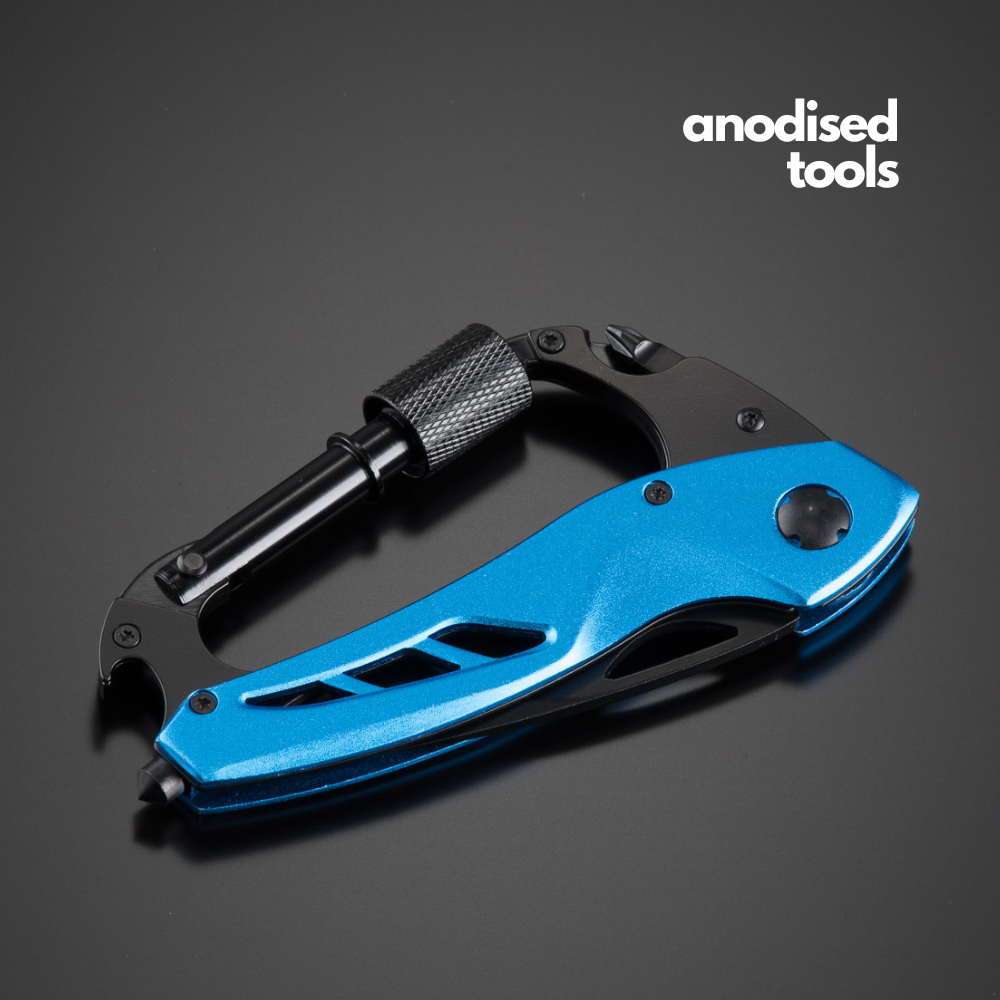 Optima klappmesser mit karabiner - blau