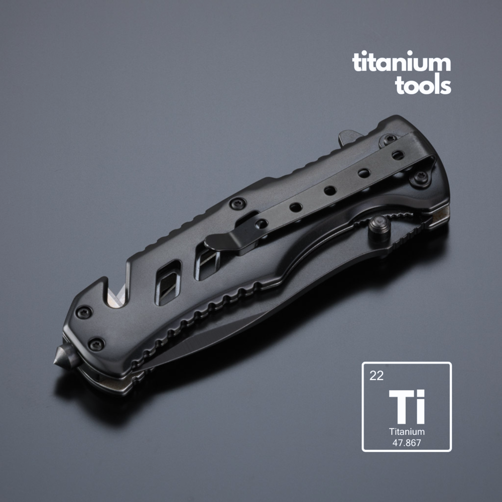 Optima stahl-notfallmesser mit titanbeschichtung - grau