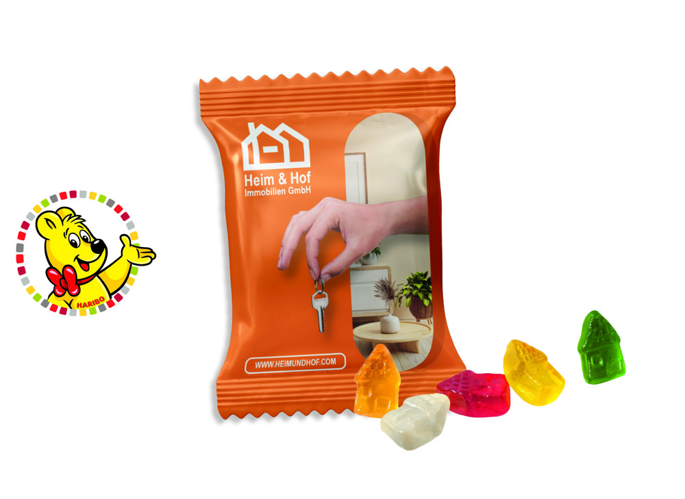 HARIBO Standardformen Werbetüte 15 g  ,  Inhalt:  HARIBO Häuser