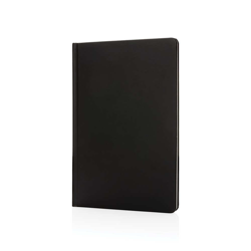A5 Impact Steinpaper Hardcover Notizbuch - schwarz (± PMS Black)