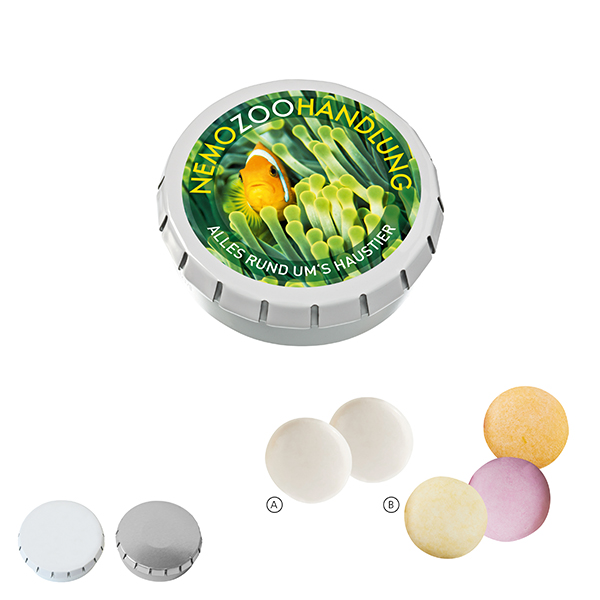 SUPER-MINI-Drück-m-Dose mit mentos